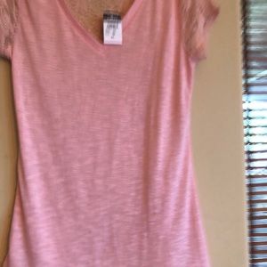 Pink lace tee shirt